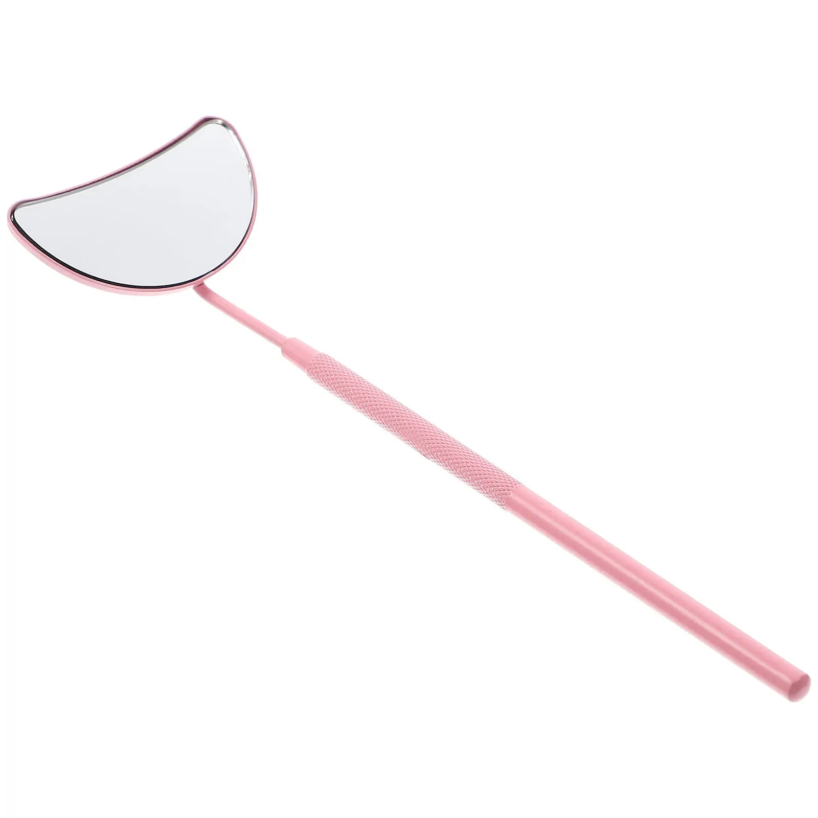 Half-Moon Lash Inspection Mirror with Stainless Steel Frame and Clear Glass Lens