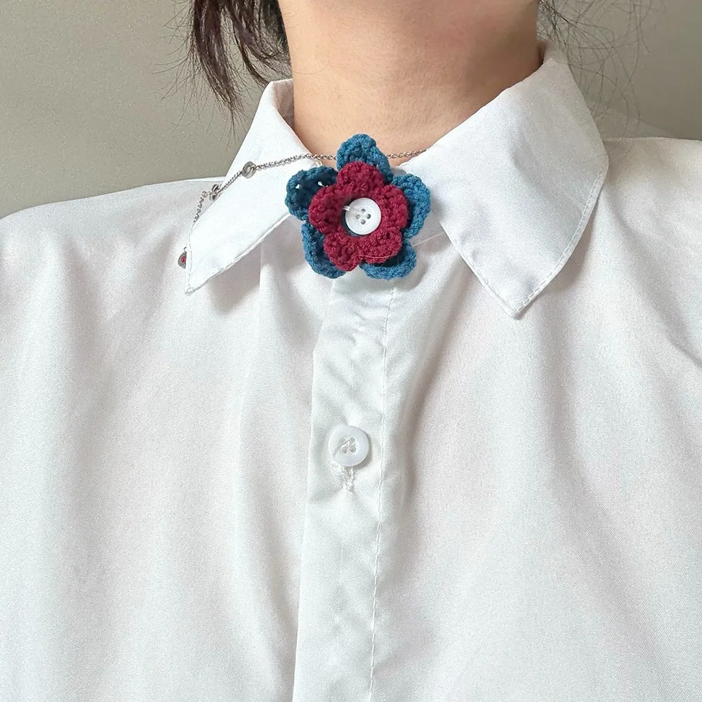 الإبداعية نجم البحر طفولي زر الديكور زهرة قنديل البحر محبوك وهمية Cravat شرابة ملونة DIY قميص الملحقات للجنسين