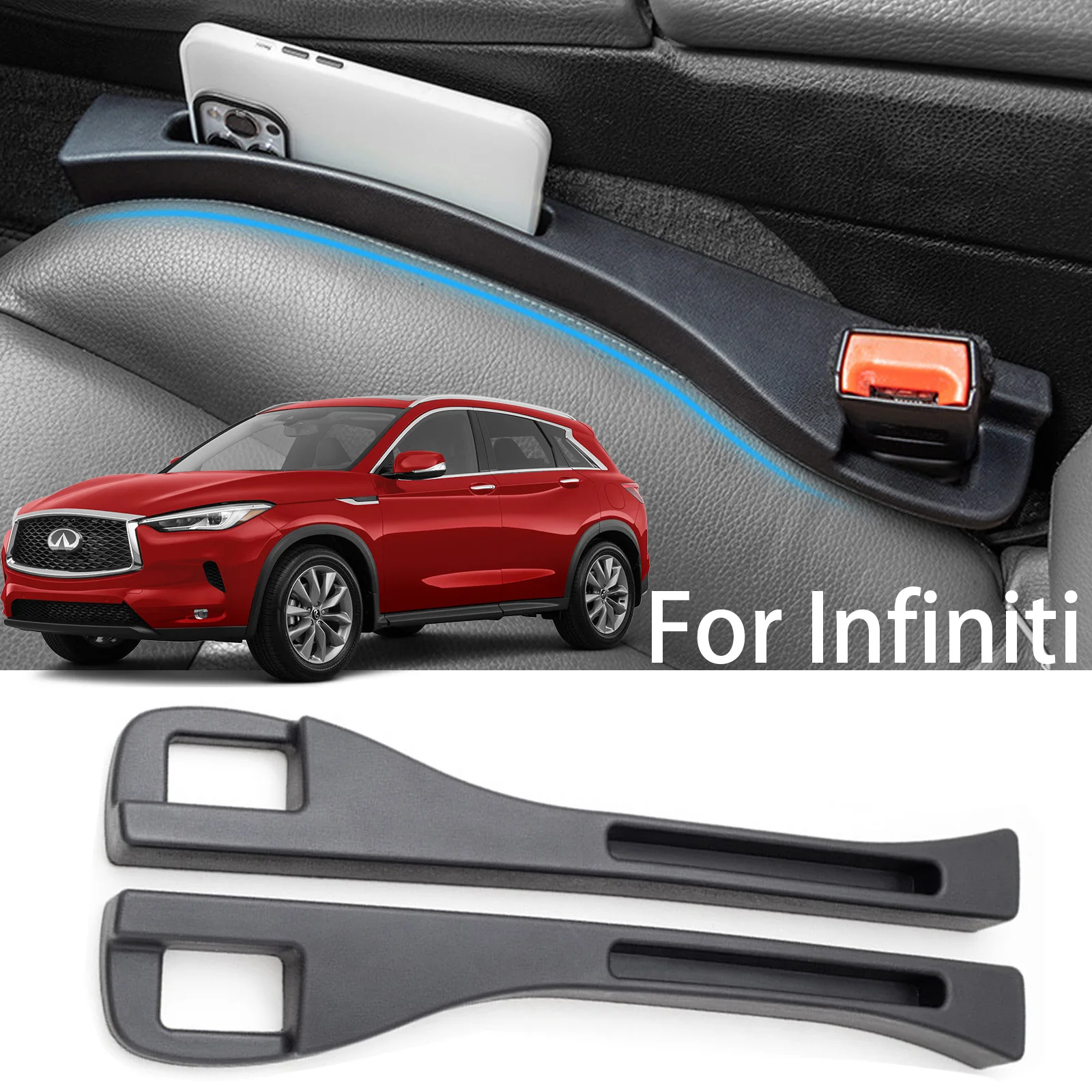 Car Seat Crevice Organizer Storage Seat Gap Filler For Infiniti QX50 QX55 QX60 QX70 QX8 G37 G35 Q50 Q60 FX30 FX35 FX37 FX40 FX45