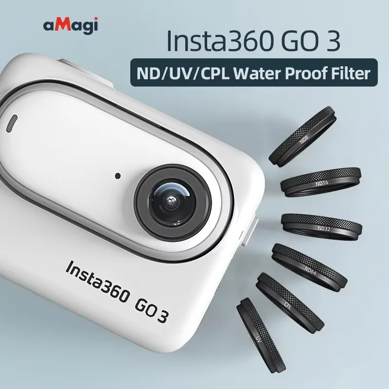 aMagisn For Insta360 GO3 GO2 Waterproof Filter Protective 360GO3 Lens Protector Accessories ND8 ND16 ND32 ND64 CPL UV