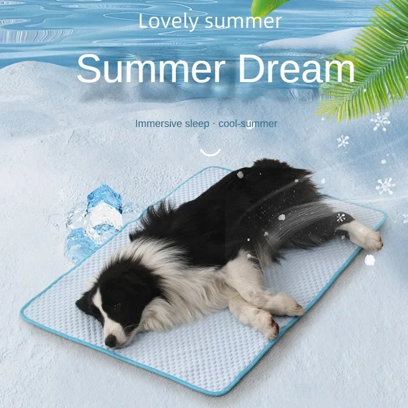 

2024 new pet ice pad summer cool pet cat breathable ice silk cat nest summer dog pad bed dog mattress dog beds