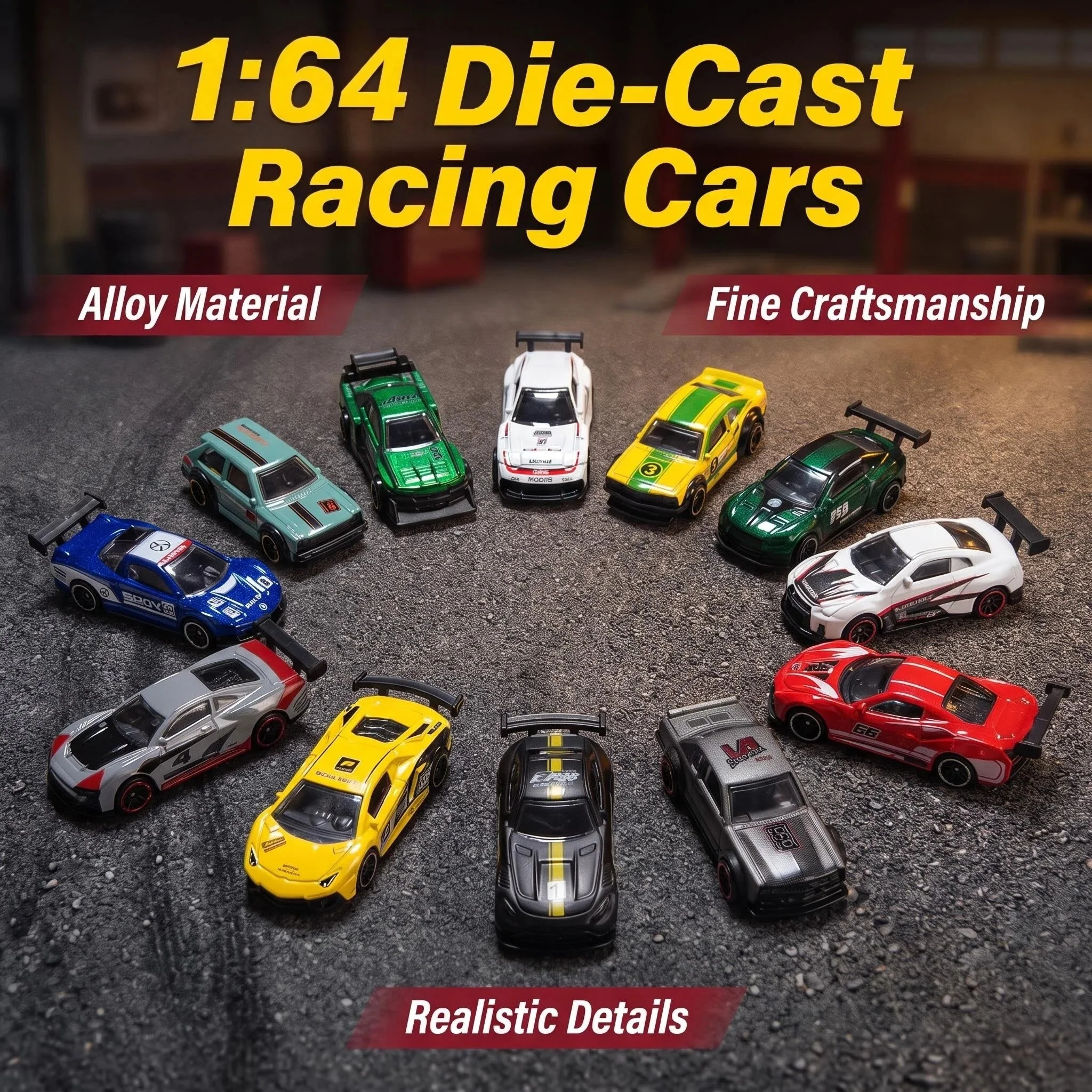 1:64 Die-Cast Racing Cars, Alloy Material, Realistic Details, Fine Craftsmanship, Miniature Toy Cars for Boys & Collectors