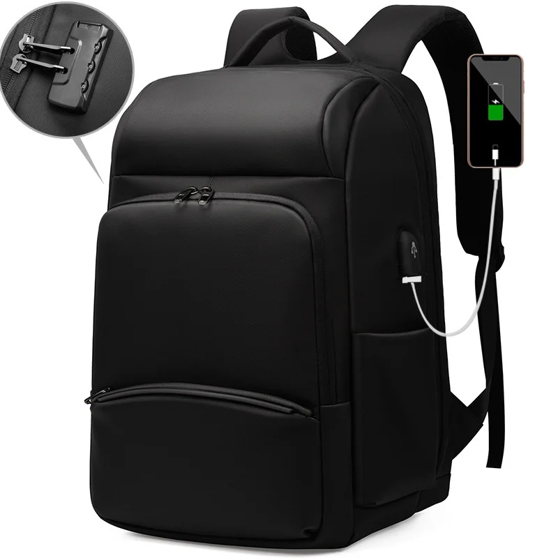 

Men's Backpack High-capacity 17inch Laptop Anti-theft lock travel bag USB charging Business waterproof Mochila