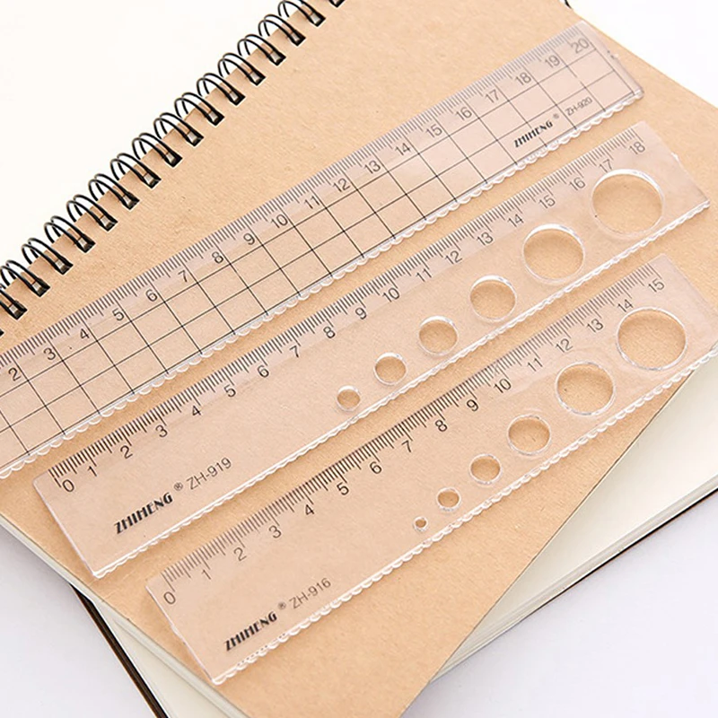 Ruler 15cm 18cm 20cm Simple Transparent  Acrylic Rulers Ruler Square Ruler Cute Stationery Drawing Office School Supplies