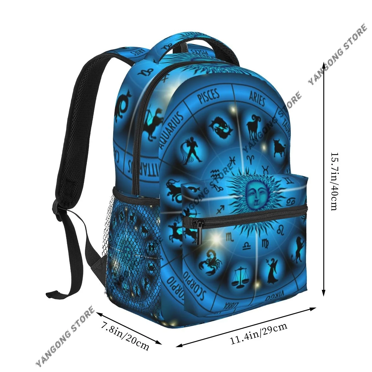 Twelve Zodiac Rings Backpack For Teenagers Boys Children Student School Bags Unisex Laptop backpack Travel Shoulder Bag