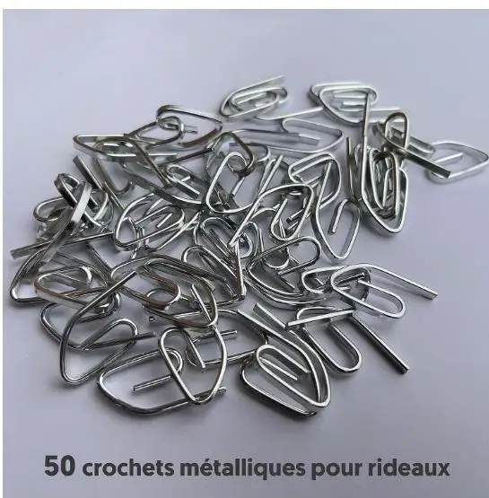

50pcs Metal Drapery Hooks Heavy Duty Curtain Pins For Pleated Drapes Window Door Shower Secure Design Easy Installation