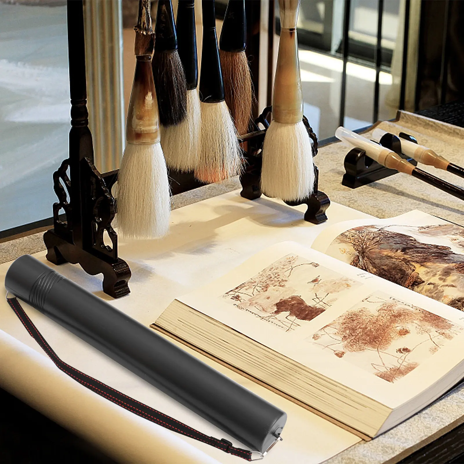 rotating-drawing-tube-premium-plastic-telescopic-scroll-holder-for-artwork-storage-compact-portable-poster-case-plastic-drawing