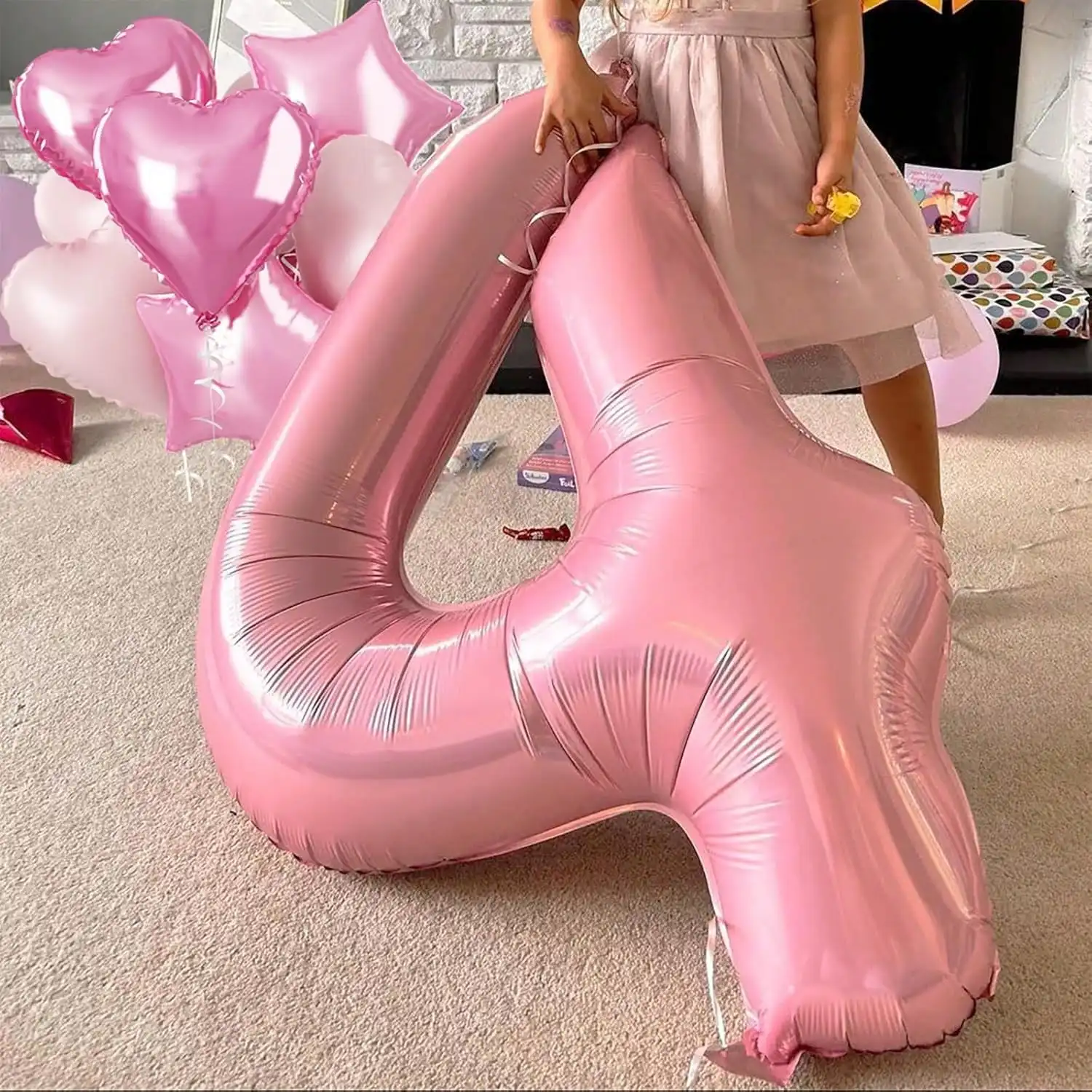 40-Zoll-Folienballon-Set zum 30. Geburtstag für Frauen zum Valentinstag, herzförmiger Heliumballon zum Jahrestag, Party-Dekoration – Detail 3