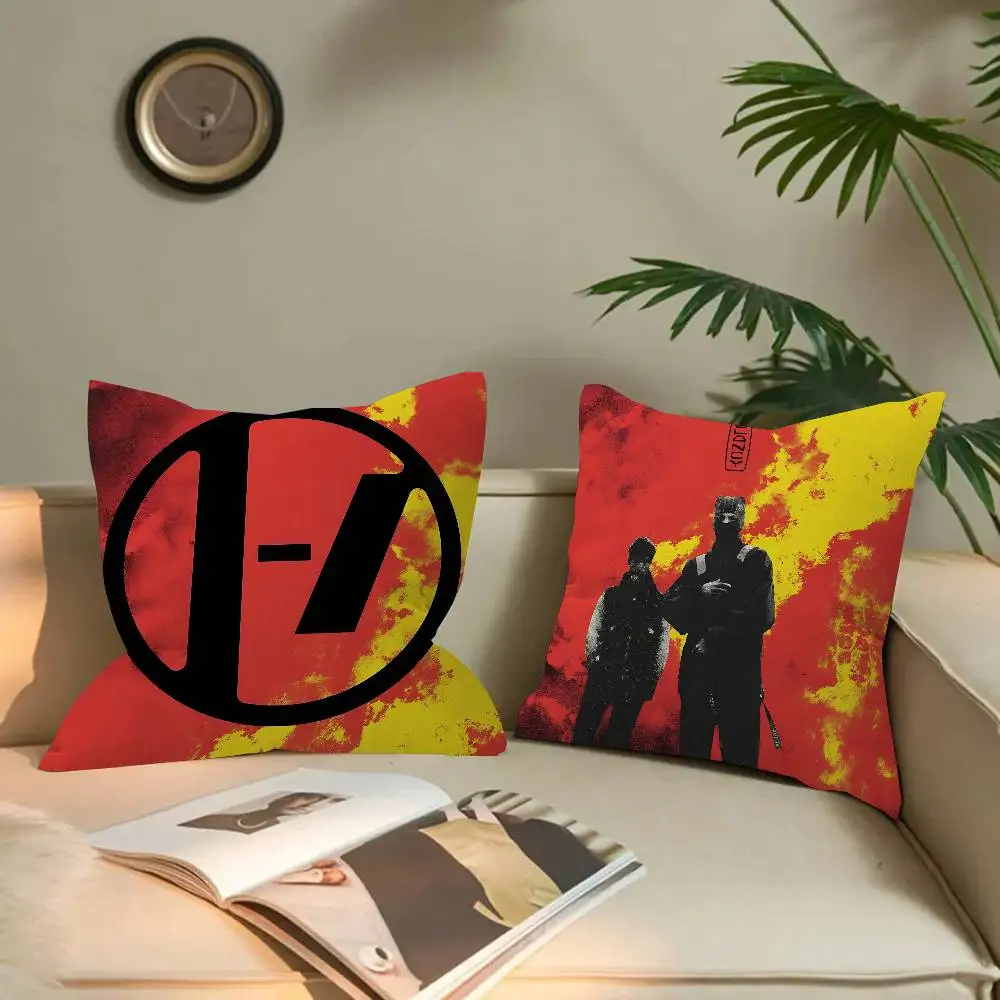 Popular T-Twenty One Pilots Band Pillow Covers Cartoon Sofa Decorative Home Double-sided Printing Short Plush Cute Cushion Cover