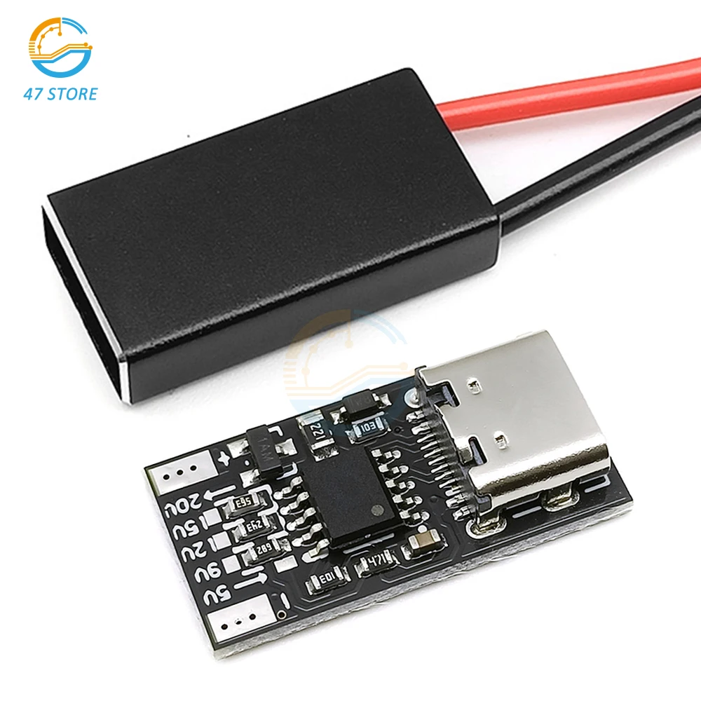 USB Type-c to 5V/9V/12V/15/20V Trigger Board Module PD/QC/FCP/AFC Decoy Board Fast Charge Charger Power Delivery Boost Module