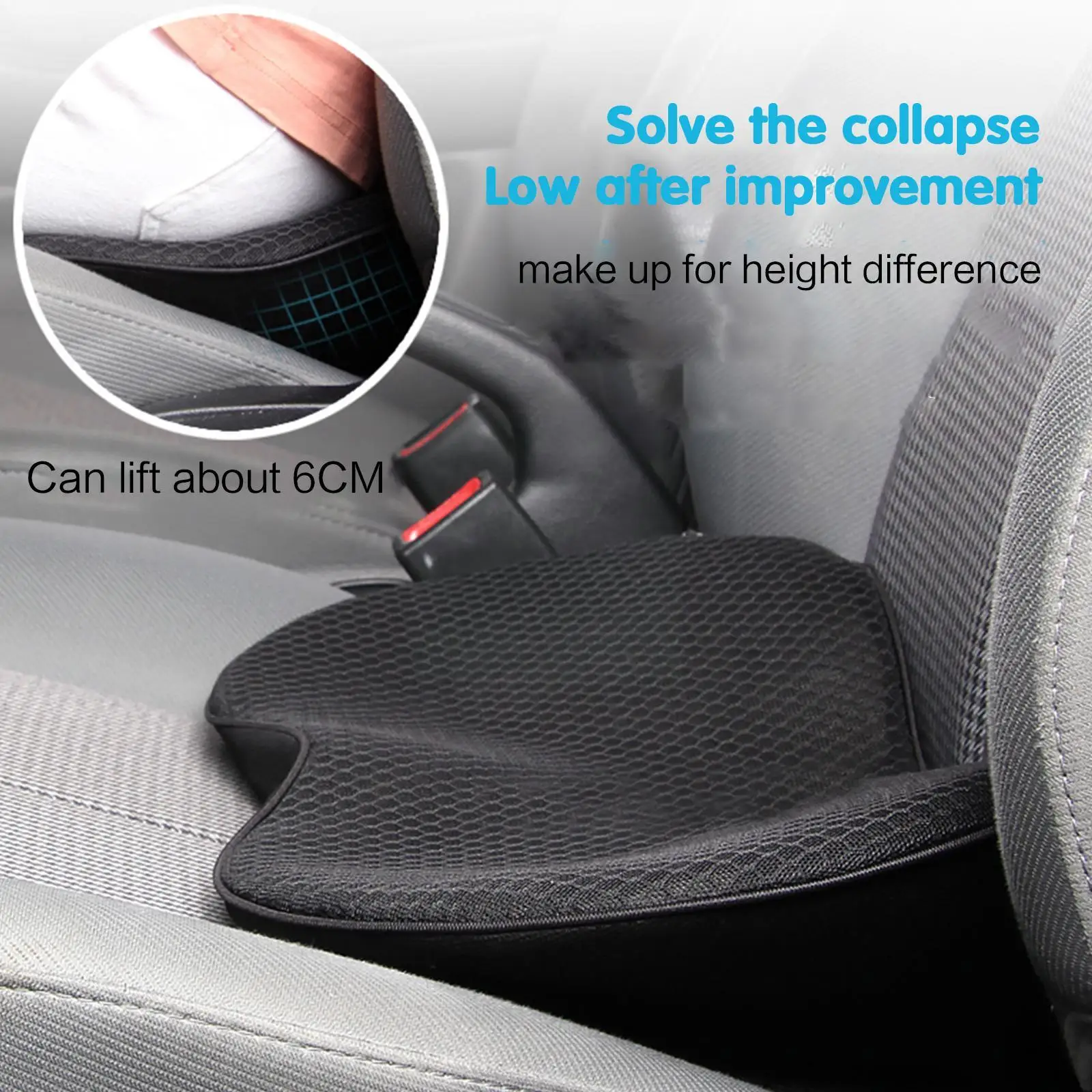 Car Seat Cushion For Driver Thick Car Cushion Heightening Seat Car Cushion Lower Back Discomfort Relief Cushion For All Seasons