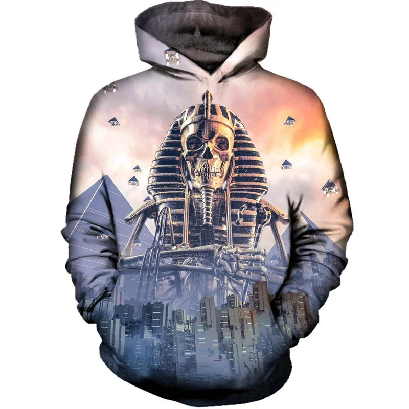 

Awesome Pattern Design Hoodie Men's Clothing 3D Print Fun Cat Jesus And Pharaoh Pullover Sweatshirt Personality Street Hoodies