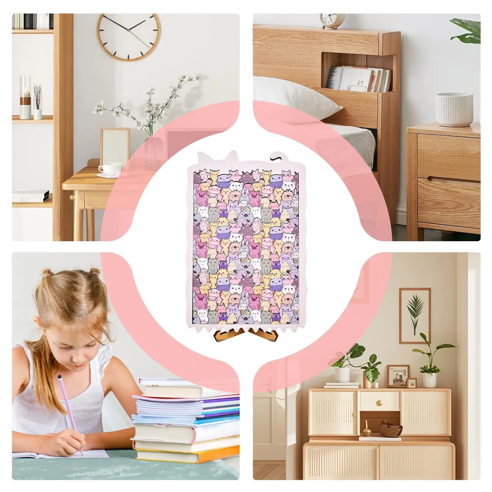 Quebra-cabeça de animais de madeira, decoração de casa, quebra-cabeças de animais para adultos, adolescentes, colecionadores, reuniões de família, jogo noturno