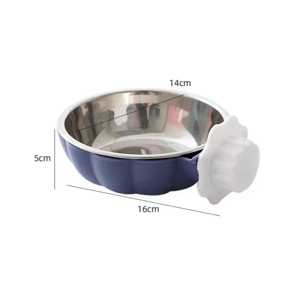 

Stainless Steel Pet Cage Bowl Hanging Design Portable Pet Feeding Bowl Double Wall Mounted Pet Food Dispenser Bowls Water