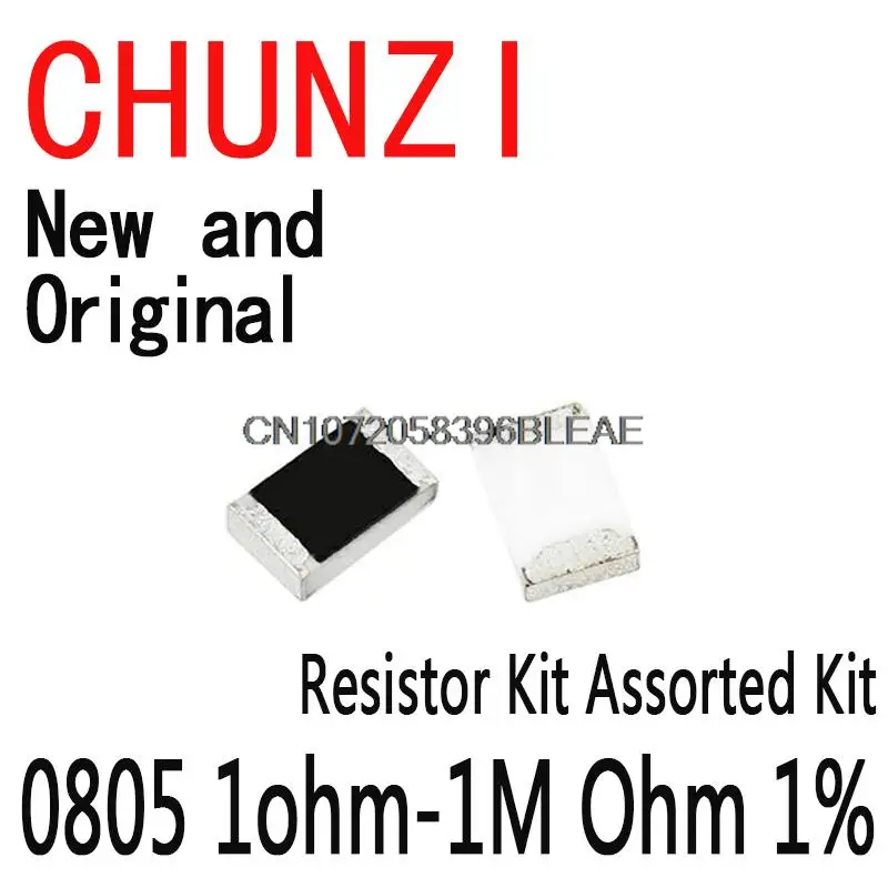 20PCS=660PCS New and Original SMD Resistor Kit Assorted Kit 33valuesX Sample Kit 0805 1ohm-1M Ohm 1%