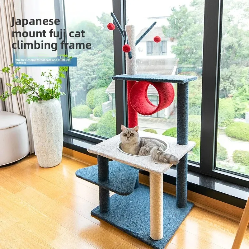 

CatCat Climbing Frame for Big Cats High-rise Does Not Occupy Space Capsule Wooden Cat Rack Jumping Platform Cat Tower Sisal