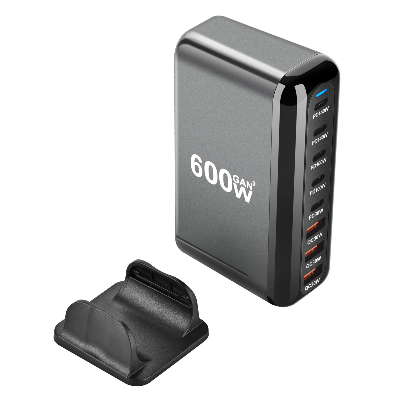 600W 5C3A GaN Fast Charger 8-port USB PD Fast Charging Station PD3.1 Adapter for MacBook Pro iPad Pro IPhones