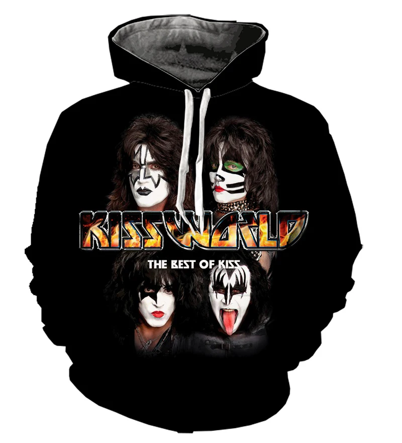 Autumn KISS Rock Band 3D Printed Hoodies Men Women Fashion Casual Sweatshirts Oversized Hoodie Male Pullovers Tracksuit Clothing