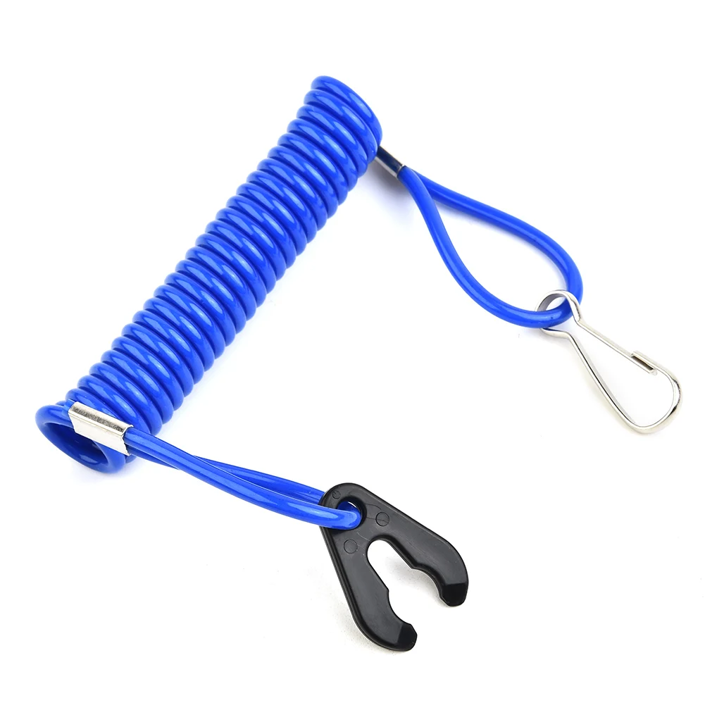 1×Boat Motor Kill Stop Switch Keys Rope Safety Lanyard Tether Waterproof Design Blue- For Outboard For Honda- For Johnson- 1.6m