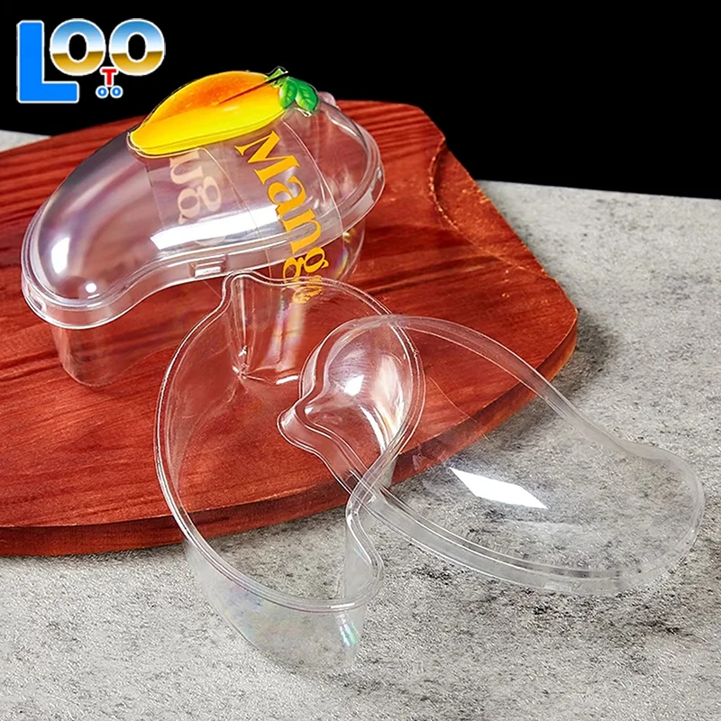 10 шт., креативная форма манго, одноразовая пластиковая чашка для десертного торта, сделай сам, упаковочная коробка для кремового мусса для торта с прозрачной крышкой