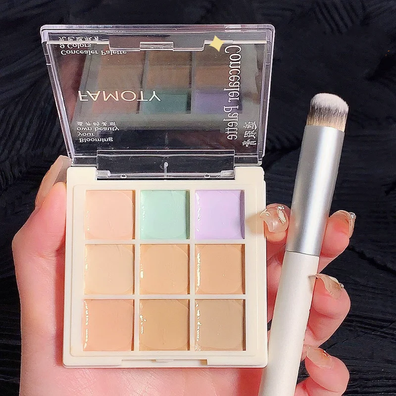 9 色コンシーラークリームパレット正しい肌のトーンクリームカバーにきびくまコレクターマット明るく輪郭フェイシャルメイク