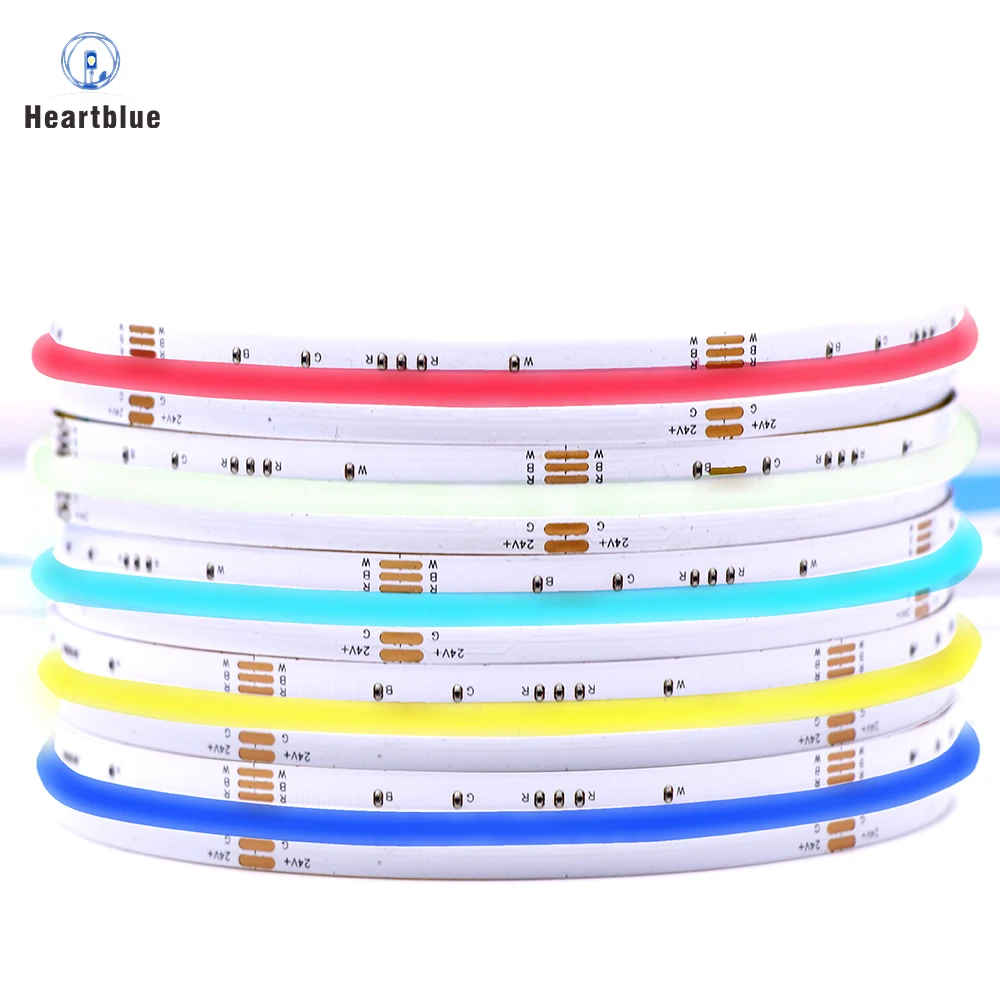 

FCOB RGBW LED Strip, 5-Pin, 12mm Width, DC24V, 784 LEDs, Flexible, FOB, RGBCW, FOB RGBNW, COB RGBWW, High-Density LED Strip