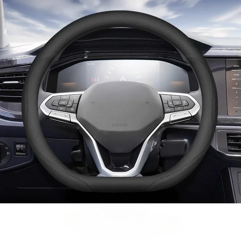 Anti Slip Protection Steering Wheel  Free Hand-sewn Tricolor Leather Steering Wheel Cover for Volkswagen CC Magotan Passat