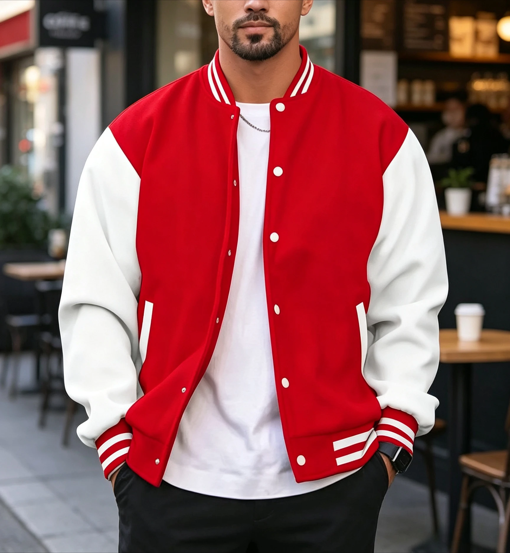 Men's Casual Color-block Jacket—stylish, Versatile, and A Fall/winter Essential for Both Athletic and Everyday Wear