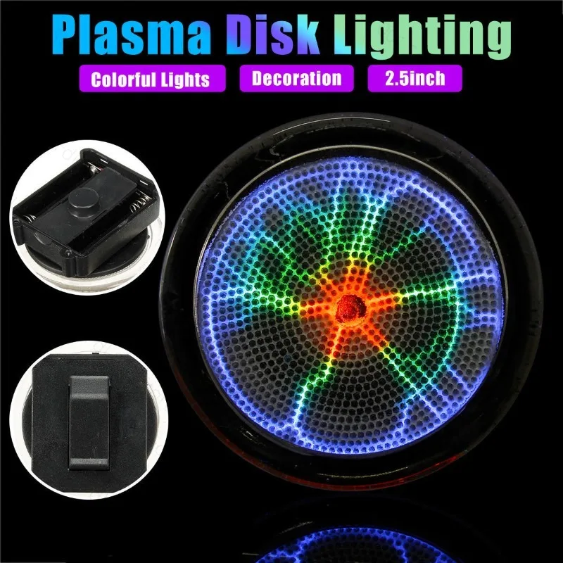 Battery flash disc 2.5 inch voice-activated lightning disc ion disc auxiliary lamp cool ornament night running light carry