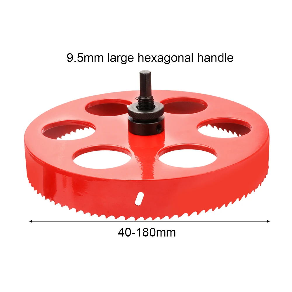 1PC 40-180mm Orange Large Handle Bimetallic Hole Opener Gypsum Board PVC Pipeline Plastic Iron Plate Metal Woodworking Drill Bit