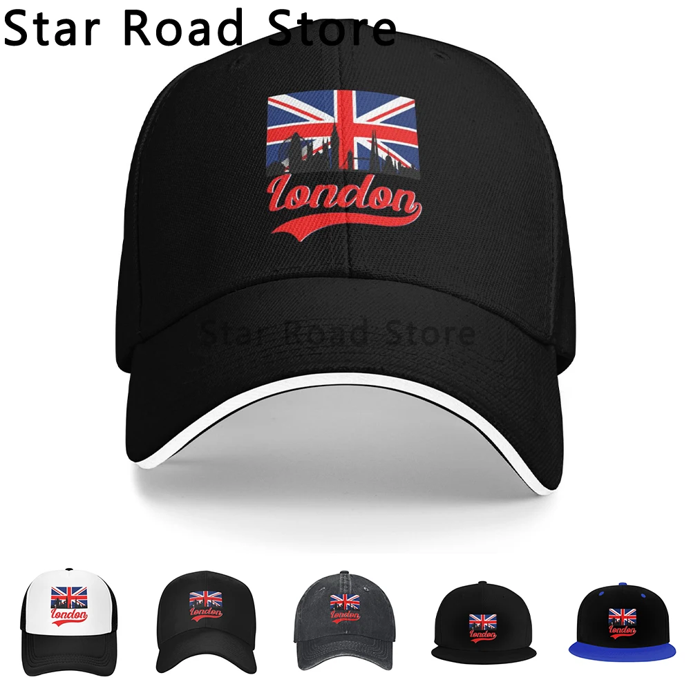 Spring Autumn Men Women London UK Flag Baseball Cap Casual Cotton Adjustable Unisex Outdoor Headwear Denim Cap