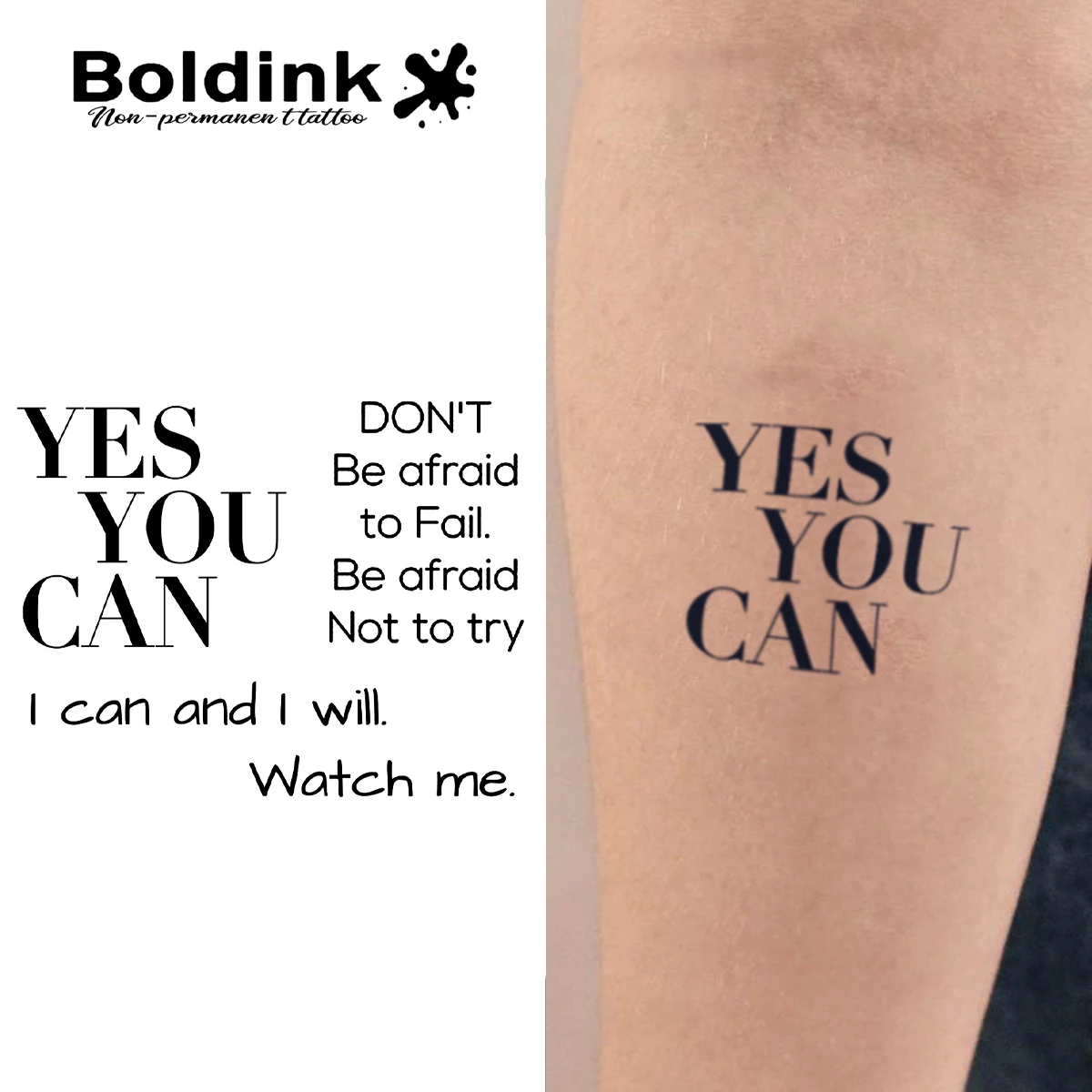 Courage BOLDINK Temporary Tattoo,Lasts To 15 Days New Technology Magic Waterproof Semi Permanent Sticker.