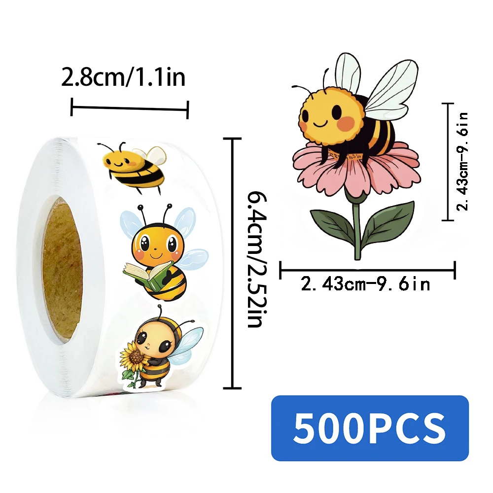 500 قطعة لفة النحل لطيف ملصقات الحنين سكيت DIY بها بنفسك محمول الأمتعة الهاتف سكرابوكينغ غرفة هدية ديكور المنزل الحديث #2