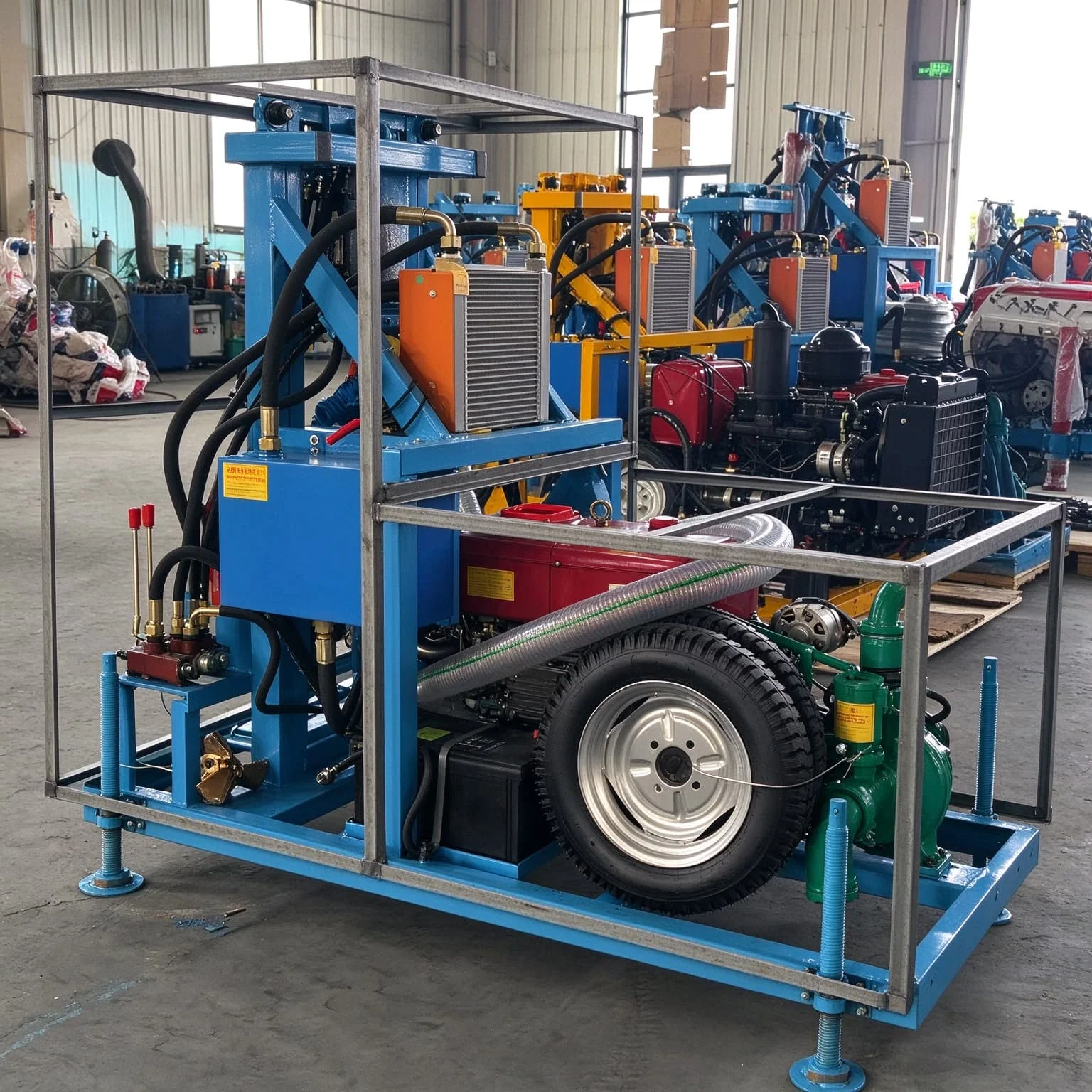 Agricultural Water Well Drilling Rig Compact Rotary 70m Depth Diesel Engine for Small Farm Irrigation Borehole Drilling Machine view 5