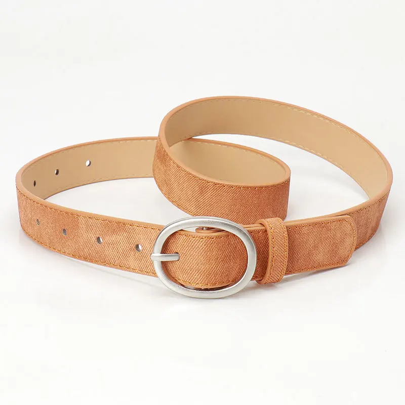 New Ladies Personality Imitation Denim Leather Belt Leisure Simple Jeans Decorative Pin Buckle Belt Female