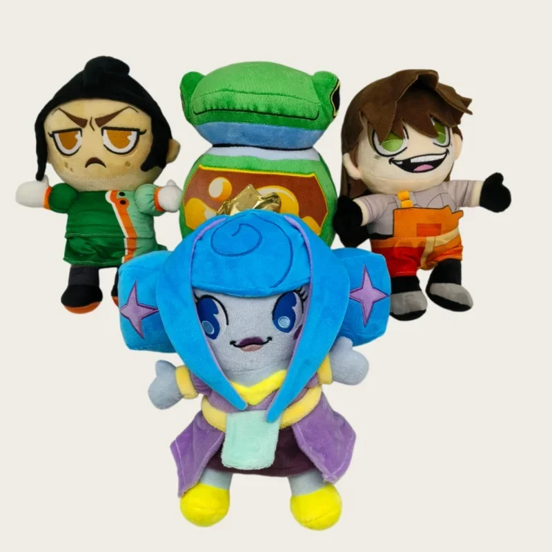 4 Styles Cartoon Game Character Plush Doll Set Bulging Eye Frog Grumpy Boy Crown Girl Overalls Decor Game Fans Gifts..
