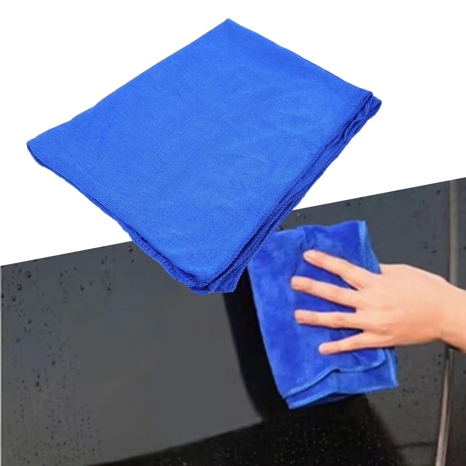 

Large Towel Blue Cleaning Waxing Polishing Detailing No Scratch Polish Kitchen Soft Cloth Household Microfibre