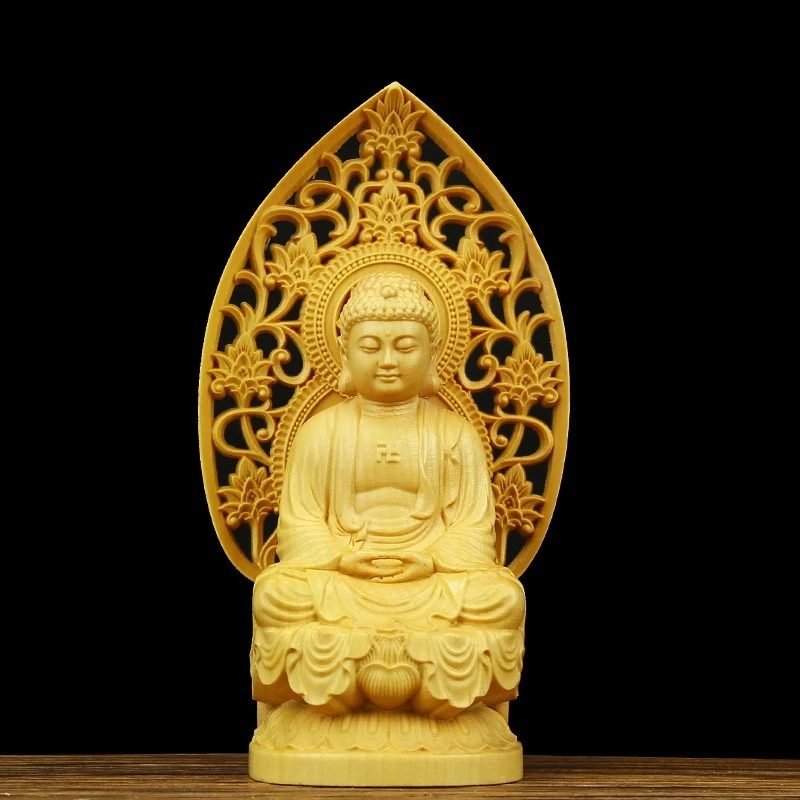 

Creative solid wood Buddha sculpture Handmade hollow carving home decoration accessories statue loft decoration crafts gift