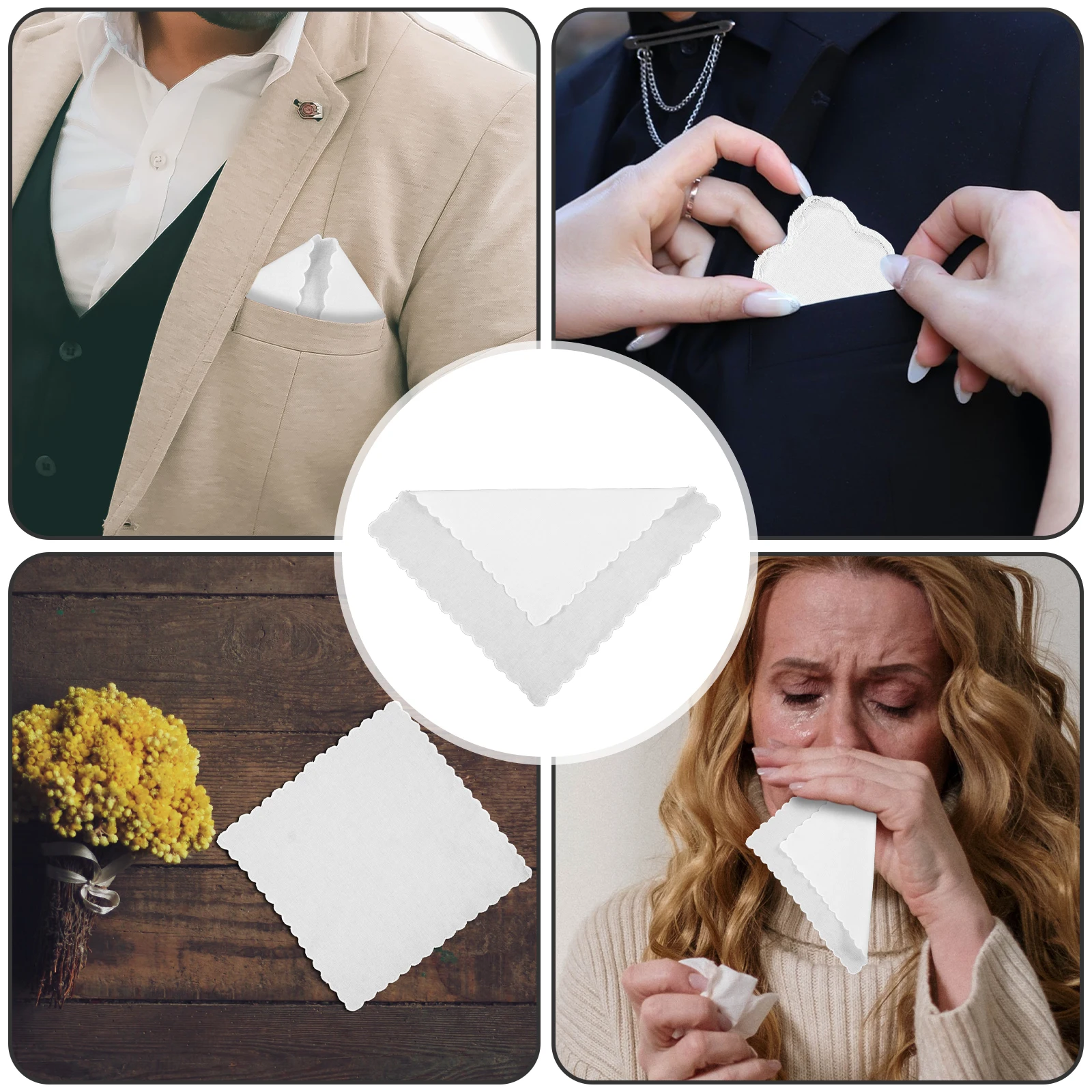 Fazzoletti in cotone dipinti a mano Sciarpe quadrate Fazzoletti bianchi fai-da-te per donna Uomo Morbido assorbente compatto leggero