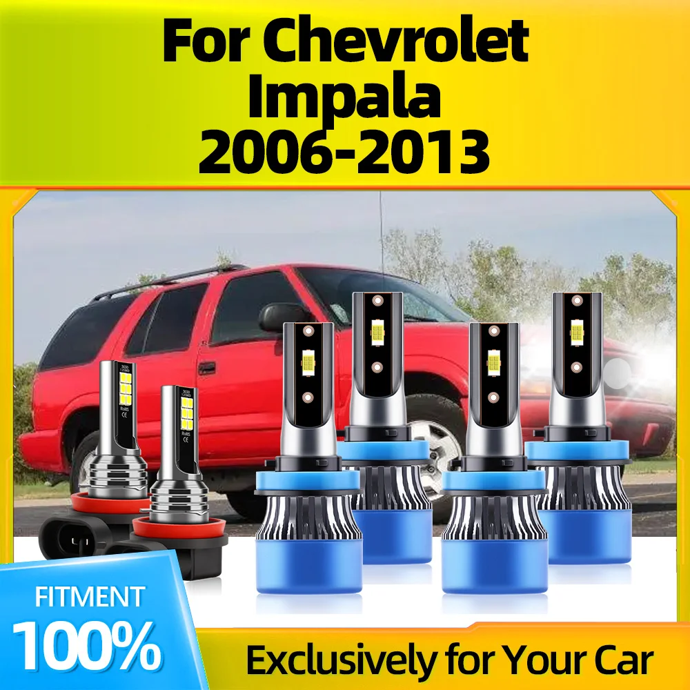 

2/6Pcs LED Headlight Car Fog Light Bulbs Auto HeadLamps 20000LM 12V For Chevrolet Impala 2006 2007 2008 2009 2010 2011 2012 2013