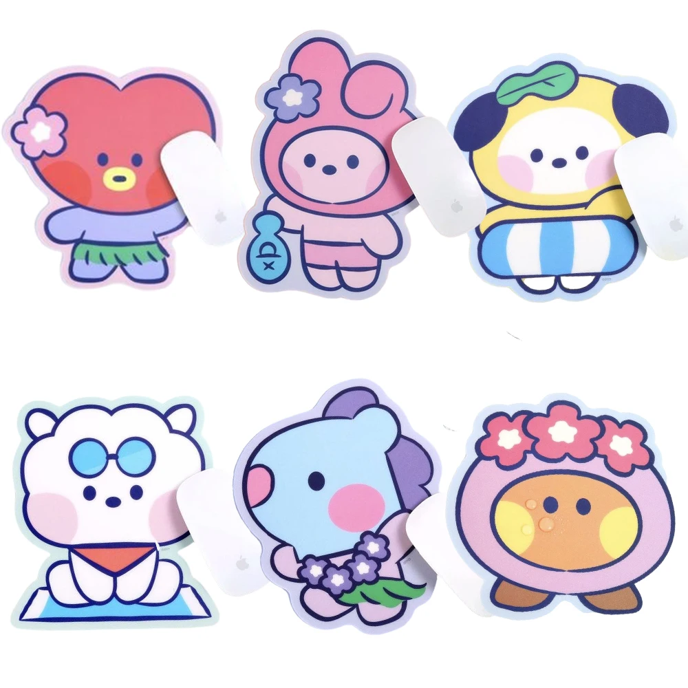 Alfombrilla de Ratón Kawaii BT21, Alfombrilla de Escritorio Antideslizante para Oficina, CHIMMY COOKY KOYA TATA, Regalos de Anime