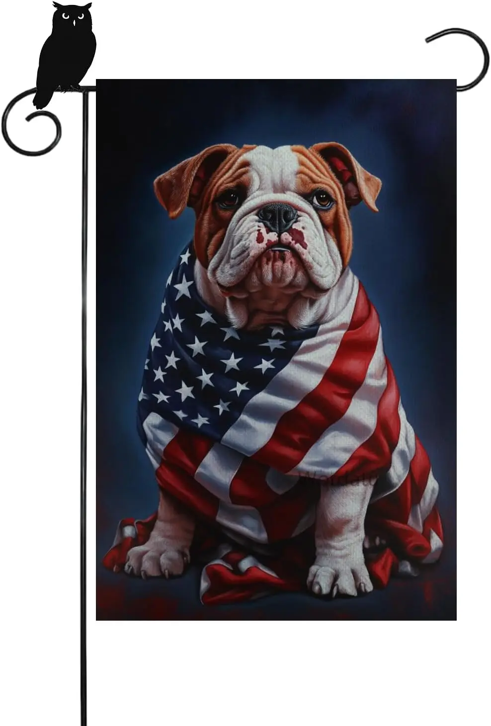Patriotic Garden Flag Bulldog- American Flag 12x18 Double Sided Decorative Outdoor Flag for Memorial Day Independence Day Ya UUX