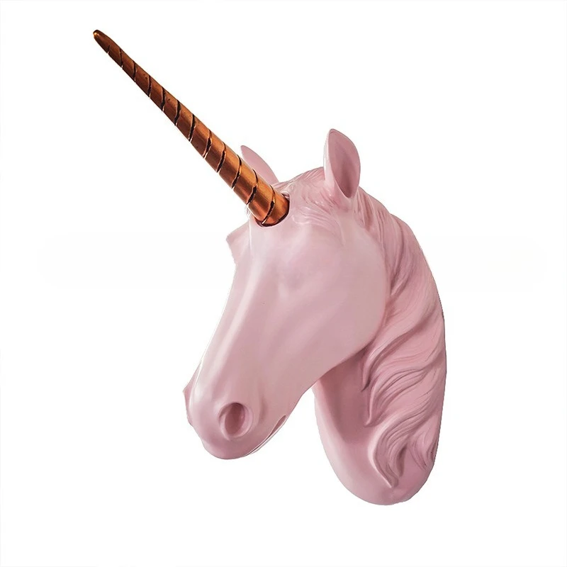 Unicorn Horse Head Wall Art, Resin 3D Animal Mount for Living Room, Entryway Background Decor, Creative Home Ornament - view 6