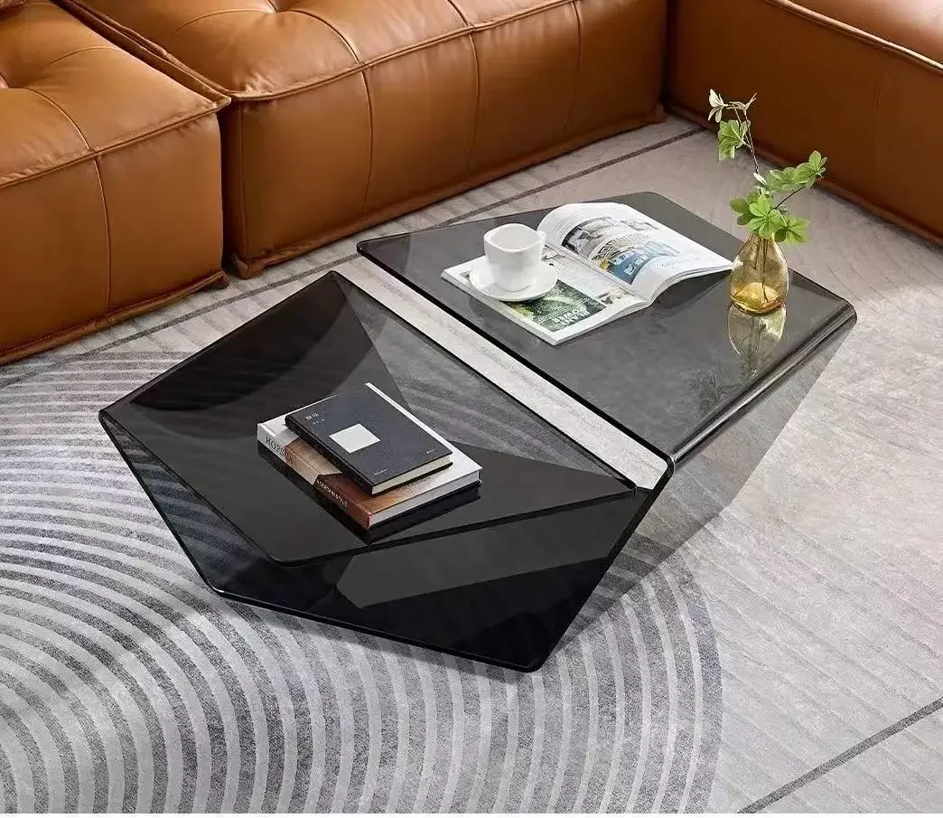 

For Irregular Black Sofa Coffee Table Modern Art Acrylic Living Room Table