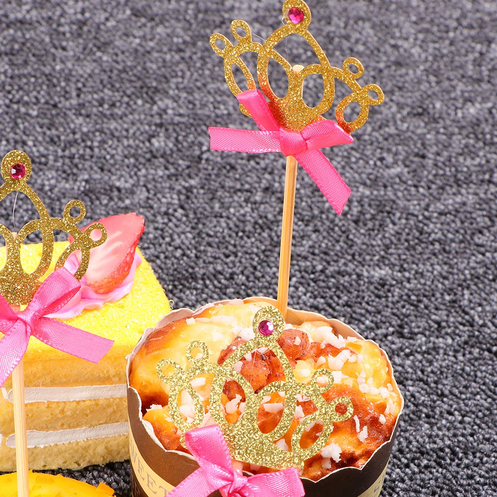 

36Pcs Decorative Cake Picks Crown Style Cupcake Toppers for Birthday Cake Decorations Party Favors Crown Cupcake Toppers