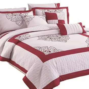 Luxury Queen-Size Wedding Comforter Set Microfiber Bed Covers with Lace Bedding Home Use Duvet Cover Bed Sheet Bedspread