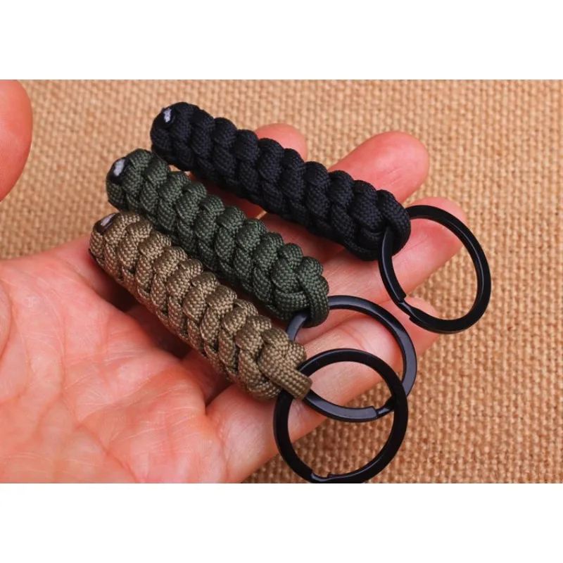 

Nylon Knot Keychain Outdoor Camping Paracord Tactical Braided Pendant Key Chain Lifesaving Rope Hiking Wild Exploration Tools