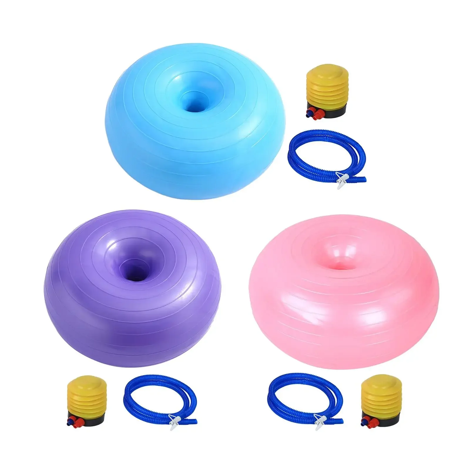 

Yoga Ball Dounts 50 x 25cm With Set Pilate Fitness Balance Balls Set Massage Ball Workout Ball Yoga Exercise