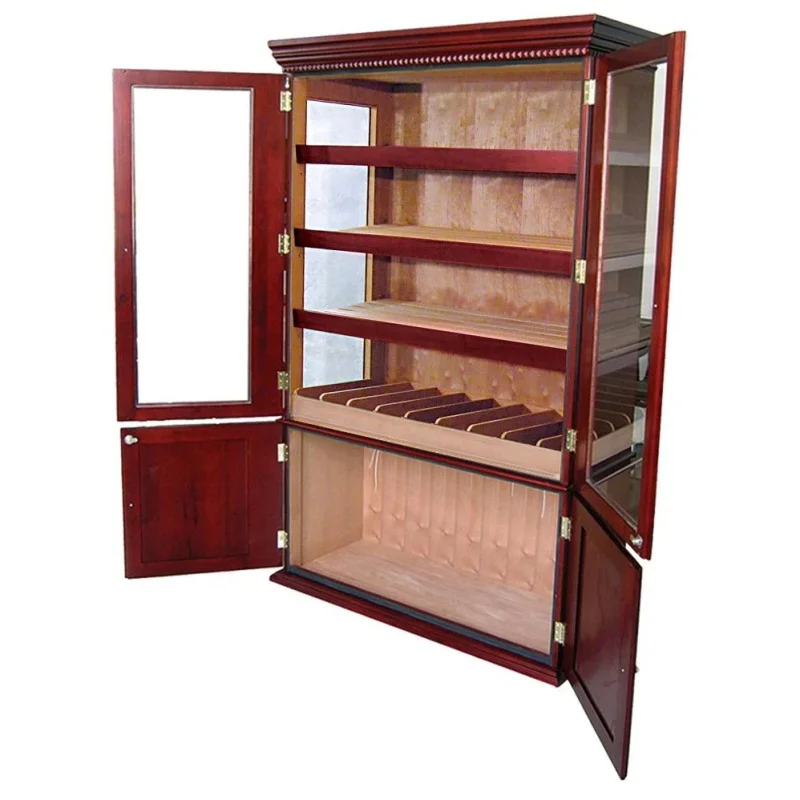 Imagem -02 - Grande Cedro Espanhol Forrado Display Cabinet com Luz Personalizado Alta Qualidade Smoke Shop