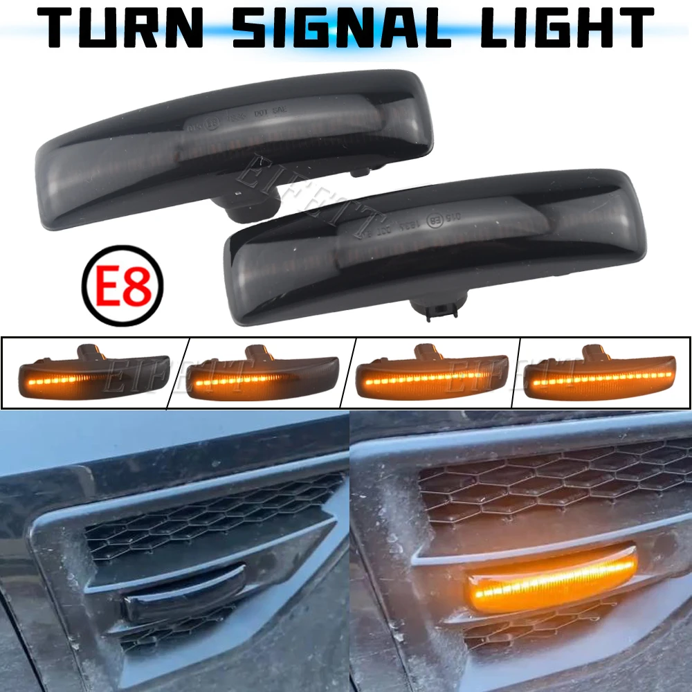 1Pair Repeater LED Dynamic Indicator Turn Signal Side Marker Light For Land Rover Range Rover Sport Discovery 3 4 Freelander 2